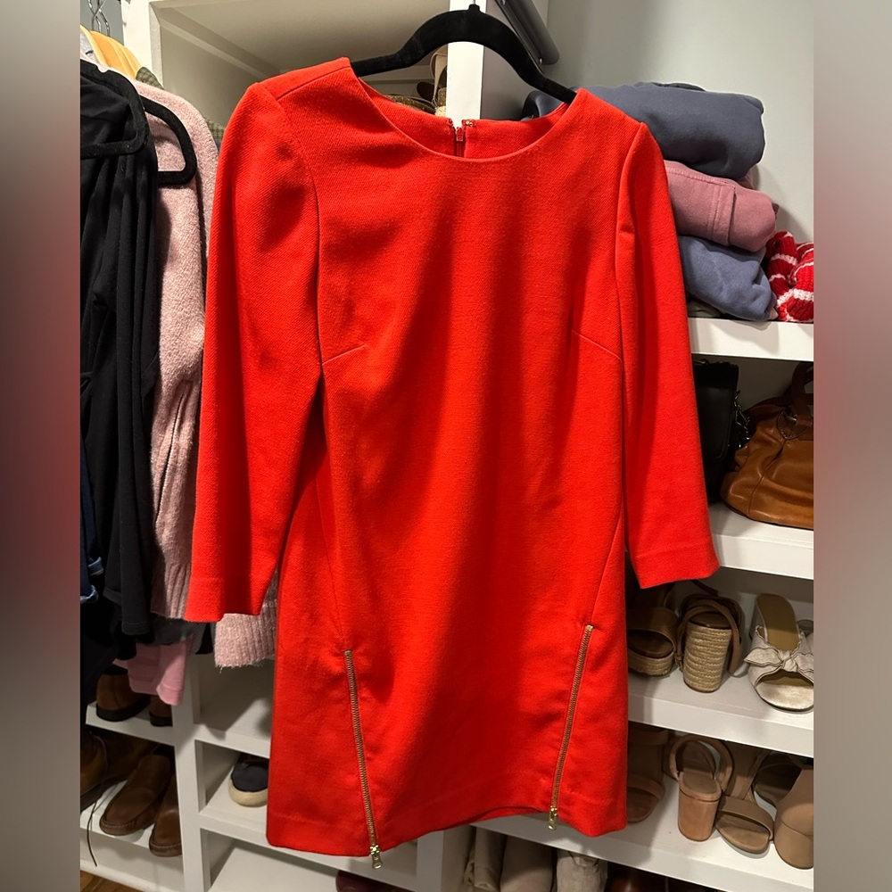 JCREW sz 0 short dress-long sleeve with zipper detail